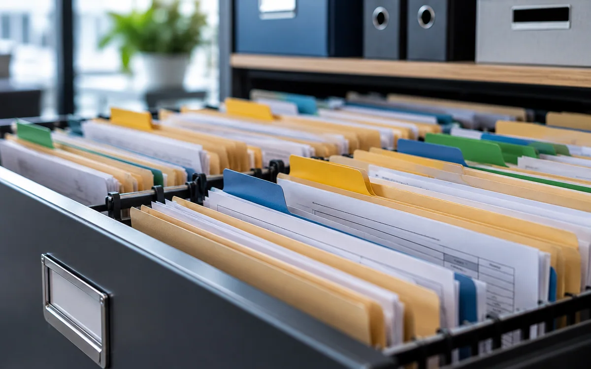 Organized folders of proofs of delivery and bills of lading